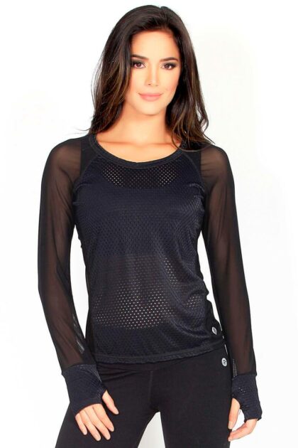 Black Mesh Long Sleeve