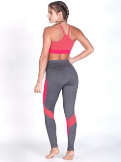 Coral High Waisted Gym Leggings - Image 3