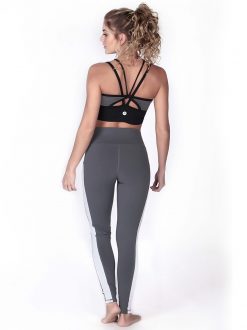 Grey/White High Waisted Fitness Leggings - Image 8