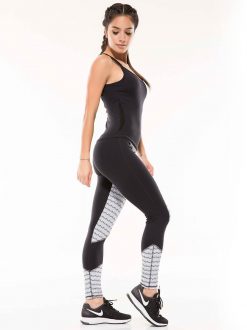 Black Mid Waisted Workout Leggings - Image 5