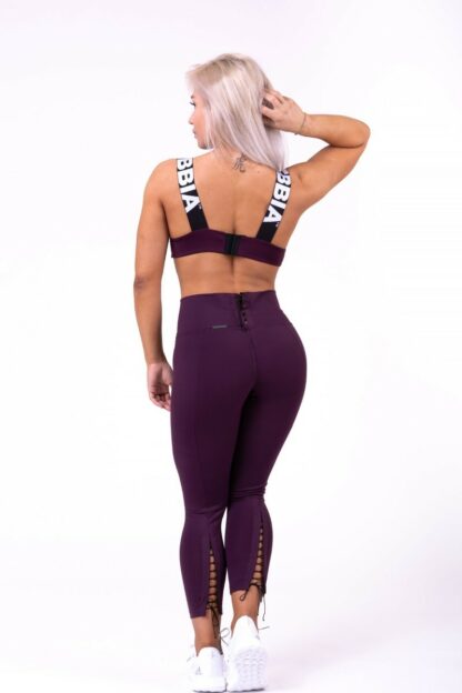 Burgundy Lace-up Sports Bra - Image 4