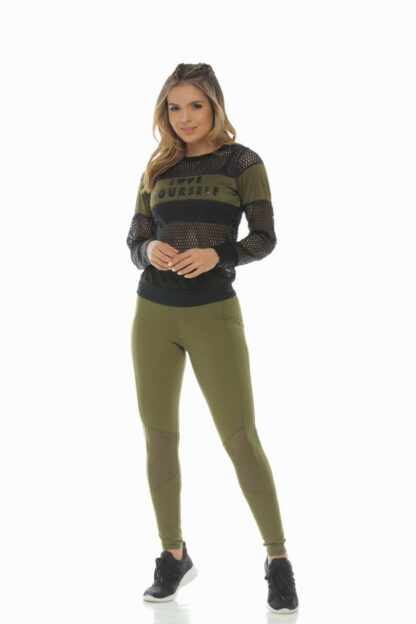 Kira Army Green Sports Mesh - Image 3