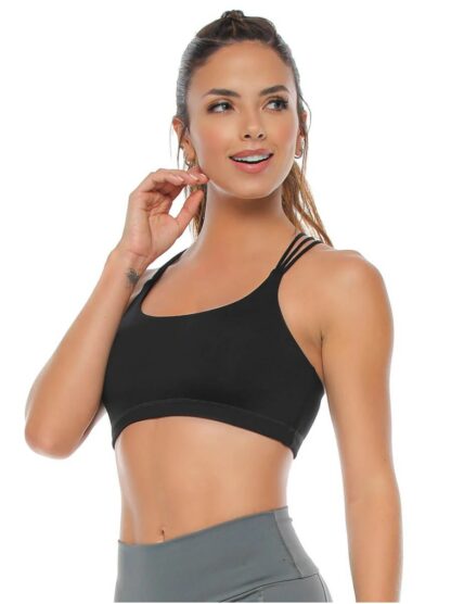 Missy Just Black Sports Bra Top - Image 2