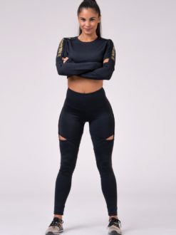 Nebbia Black Crop Top