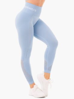 Seamless Blue High Waist Leggings
