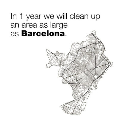 In 1 year we will clean up an area as large as Bracelona