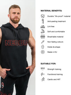 NEBBIA x OLYMPIA Sleeveless Hoodie Sweatshirt IRON BEAST - Image 6